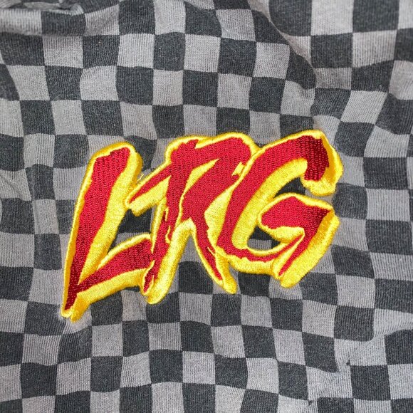 LRG Mens Checkered Hoodie With Bold Logo Design Size XL 100% Cotton Black & Gray - Picture 3 of 11